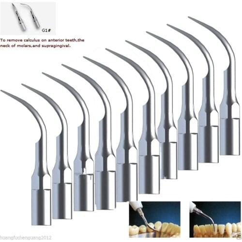 10 PCS Dental Ultrasonic Scaler Scaling Tips G1 Fit EMS Woodpecker Scaler