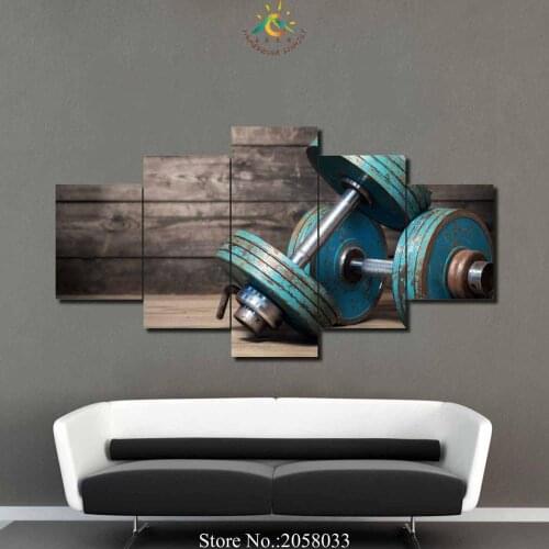 3-4-5 Pieces Dumbbells Fitness Bodybuilding Gym Modular Picture Modern Canvas Picture Art HD Printed Painting On Canvas