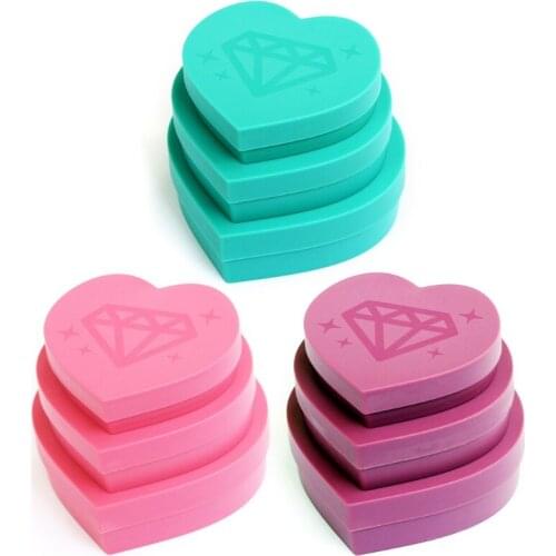 3 Pcs Heart-Shaped 5D Diamond Painting Storage Tray Box Plastic Bead Sorting Trays Embroidery Accessories Case Diamond