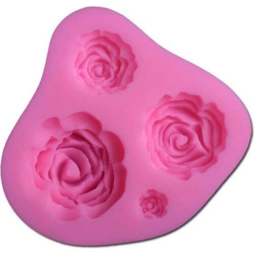 3D roses flower soap mould chocolate wedding cake decorating tools DIY fondant silicone mold