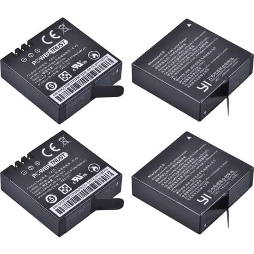 PowerTrust 4Pcs AZ16-1 AZ16 Batteries for YI 4K YI 4K+ and YI Lite Sport Action Camera Accessories