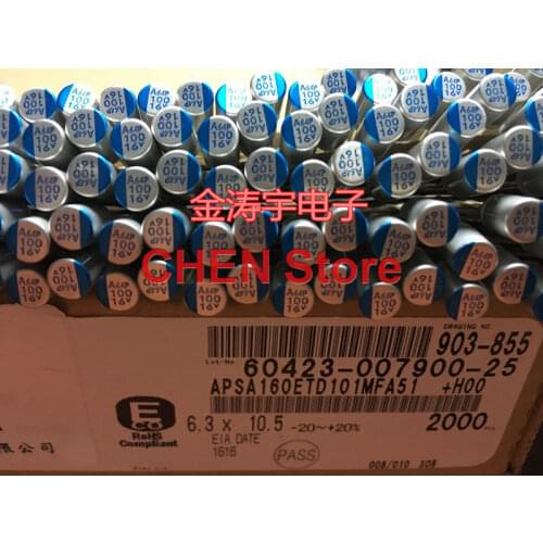 50PCS NIPPON PSA 16V100UF 6.3X10.5MM Motherboard Solid Polymer Capacitor psa 100UF 16V CHEMI-CON Aluminum shell electrolysis