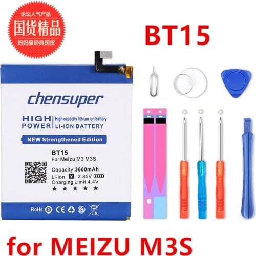 Chensuper 3600mAh BT15 Battery for MEIZU M3S Batteries BT68 M3S mini Battery