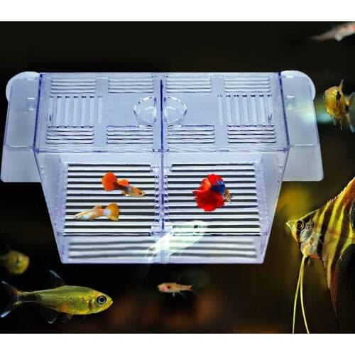Aquarium Transparent Double Bowl Fighting Fish Mini House Incubator Box For Fry Isolation Hatchery Reptile Cage Turtle House 23