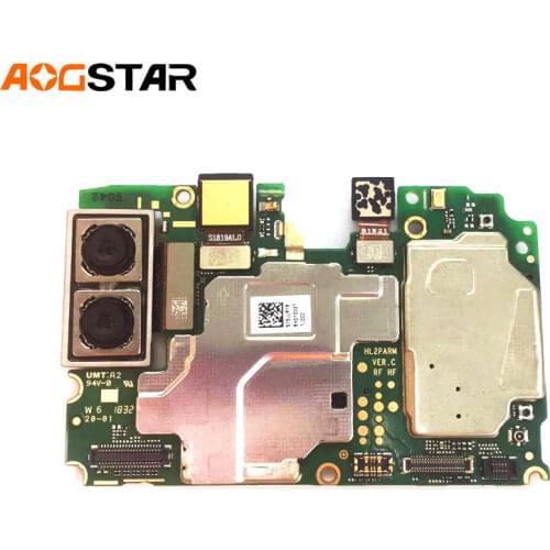 Aogstarl Mainboard For Huawei Nova3 Nova 3 PAR-AL00 PAR-LX9 Motherboard Unlocked With Chips Circuits Flex Cable