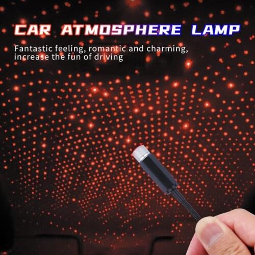Car Roof Star Ambient Light Romantic USB Night Atmosphere Lamp Home Interior Decoration Mini Ceiling Projector Galaxy Adjustable
