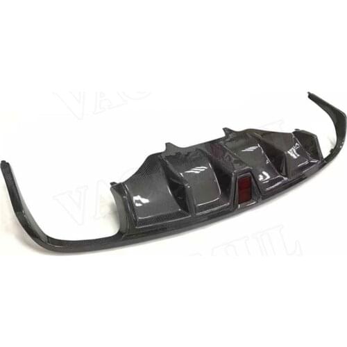 For Porsche Macan Carbon Fiber Rear Lip Spoiler Diffuser With LED Light Bumper 2014 2015 2016 2017 2018