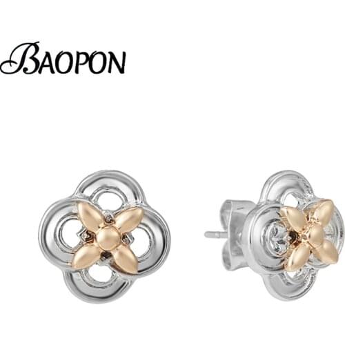 BAOPON Fashion Geometric Women Stud Earrings Cubic Zirconia Wedding Party Daily Wearable Fashion Jewelry Hot Dropshipping