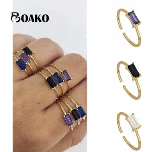 BOAKO Women's Silver Rings