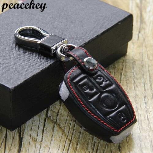 Peacekey Leather car key sticker case For Mercedes W124 W202 W 210 W210 W211 Amg W204 C E S Cls Clk Cla Slk Ml Classe For Benz