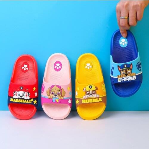 2021 New Paw Patrol Childrens Slippers Anime Cartoon Home Shoes Non-slip Shoes Beach Shoes Boys and Girls Summer Slippers