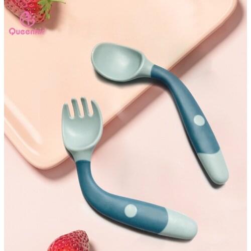 Baby Products Silicone Spoon Fork Set Complementary Food Toddlers Learning To Eat Training Flexible Soft Fork Infant Tableware