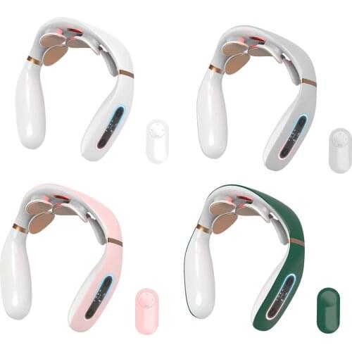 Electric Neck Massager Heating Cordless Trigger Point Massage Remote Control