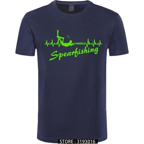 Its In My HeartBeat Spearfishing T Shirt Scuba Diver Spear Fishinger T-Shirt Brand Cotton Men Clothing Male Slim Fit T Shirt