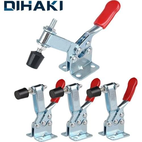 DIHAKI 1PCS 90KG Horizontal Clamp Anti-Slip Toggle Clamp Fast Locking Hand Tool Lever Fastener Vertical Fixture Quick Release