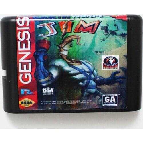 Earth Worm Jim 16 bit MD Game Card For Sega Mega Drive For Genesis