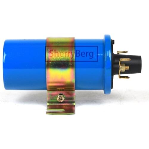 SherryBerg Blue color IGNITION COIL 12 VOLT BLUE FITS FOR VOLKSWAGEN TYPE1 BUG TYPE2 BUS TYPE3 GHIA THING rep. for bosch empi