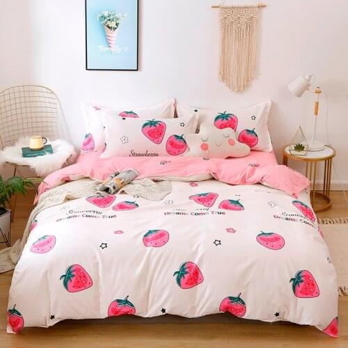 Solstice Home Textile Girls Teen Bedding Set Purple Pink Solid Simple Female Adult Linen Duvet Cover Pillowcase Bed Sheet Double