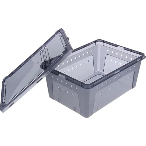 Blesiya Black Plastic Box Reptile Transport Breeding Live Food Feeding Box