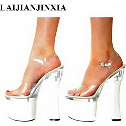 LAIJIANJINXIA Fashion Supermodel Catwalk 18CM High Heels Shoes Sandals Wedding Shoes Sexy Nightclub Shoes Big Yards Size 35-45