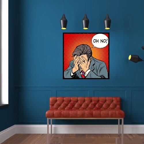 Fashion Man Oh No Thinking Pictures Living Room Square Sizes Wall Art Decor No Frame Poster Oil Painting Decoration