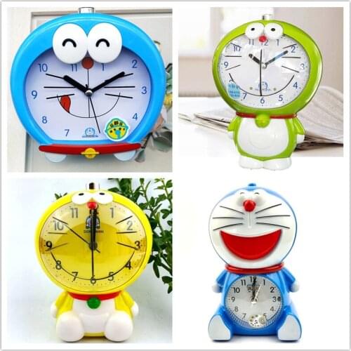 Cartoon Doraemon Girls Gifts Mute Alarm Clock With Night Light Multiple Ring Home Decor Clocks Wake Up for Kids Student