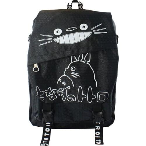 New Totoro Canvas Backpacks Student School Bag Cartoon Print Rucksack Travel Pack Laptop Bag Big Strong Backpack