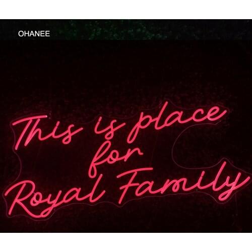 OHANEE This is Place for Roytal Family Neon Sign Led Light Custom Name Logo Personalized Decor Wall Home Decor Birthday Gift