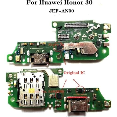 Original USB Charging Port Dock Flex Cable For Huawei Honor 30 JEF-AN00 USB Charger Plug Board + Microphone SD SIM Card Reader