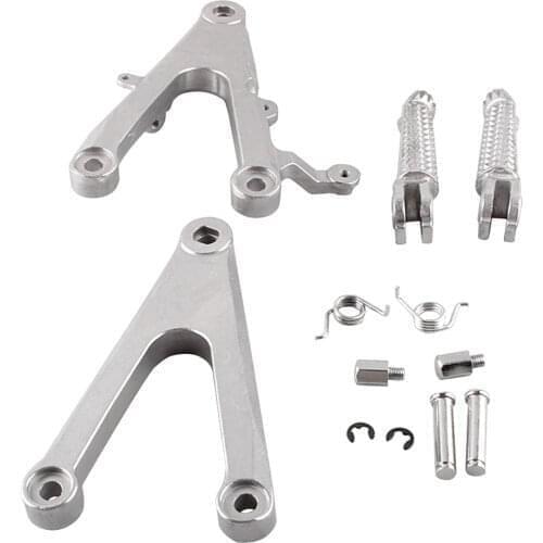 Motorbike Front Driver Foot Pegs Footrest Brackets for Yamaha YZF R1 2002 2003 YZF-R1 Aluminum Alloy