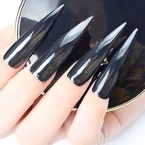 Sexy Mirror Black Nail Glitter Powder Dazzling DIY Chrome Pigment Dust for Nail Pigments Chrome Dust Manicure
