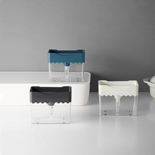 Press soap dispenser kitchen soap dispenser and sponge rack 2 in 1 pressure hand pump dispenser with sponge caddy storage rack