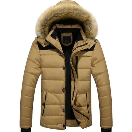 Drop shipping New Arrival Warm Winter Jacket Men Hooded Casual Slim Parka Mens Winter Coat LBZ16