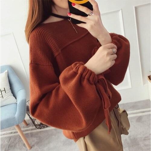 Pullover Coarse Wool Sweater Womens Warm 2021 New Spring Autumn Winter Casual Sleeve Plus Size Knitted Clothes Female Tops