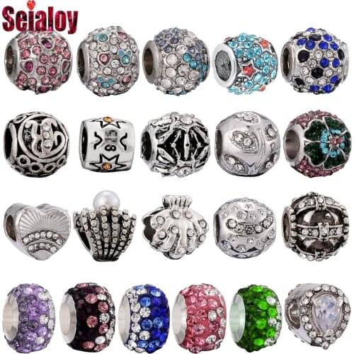 Seialoy Multicolor Rhinestone Water Droplets Beads Star Shell Heart Beads Fit Diy Bracelets Jewelry Making Accessories