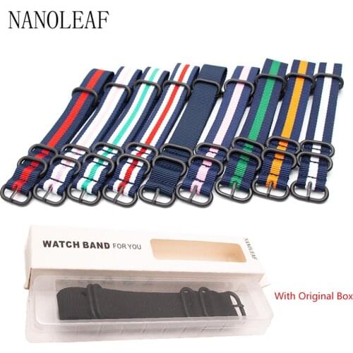 NANOLEAF 18MM 20MM 22MM 24MM Watch Strap with Military Heavy Duty Ring Buckle for Men Women Replacement Wristband + Original Box