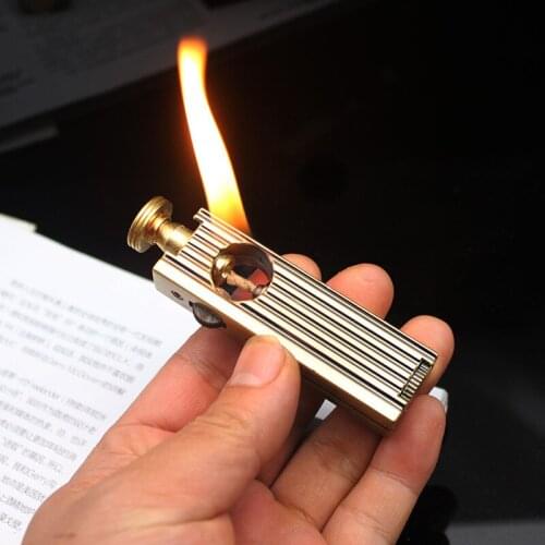 Retro Trench Kerosene Lighter Windproof Metal Creative Personality Pull Type Lighter Cigarette Windproof Lighter Gadgets For Men