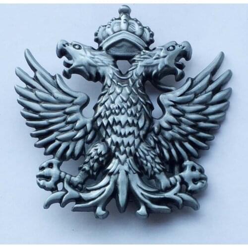 Russia Turkey Emblem Retro Metal Crown Double Eagle Belt Buckle suitable for 4cm wideth belt with continous stock