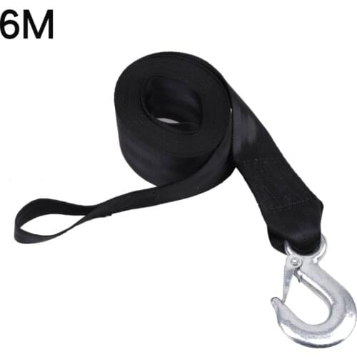 Hand Winch Self Locking /Trailer MotorBoat Black Ribbon Cloth Belt Safety 6M 1 Order