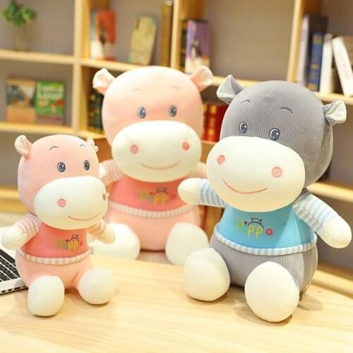 38/55/70cm Kawaii Sweater Hippo Plush Dolls Stuffed Soft Animal Hippopotamus Toy Cute Toy Birthday Christmas Gift for Children