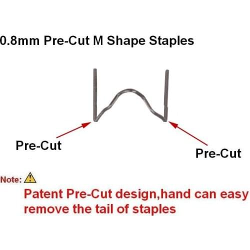100 pcs 0.8mm Pre-Cut M Shape Staples for Hot Stapler Plastic Repair Bumper Bodywork/Plastic Soldering/hot welding stapler