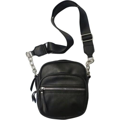 Fashion Chain Mens leather bag Small Bag men leather Black bags over the shoulder Trendy Mini crossbody bags for men