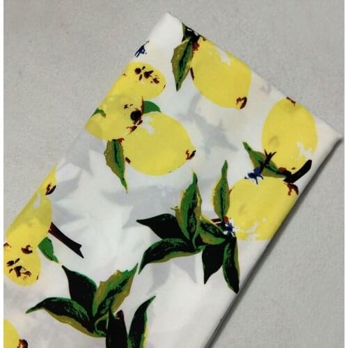 Fresh Fruit Yellow Lemon Rayon Fabric Viscose Soft Smooth Fabric 100x140cm Fruit Fabric Patchwork Cloth Dress Pajamas