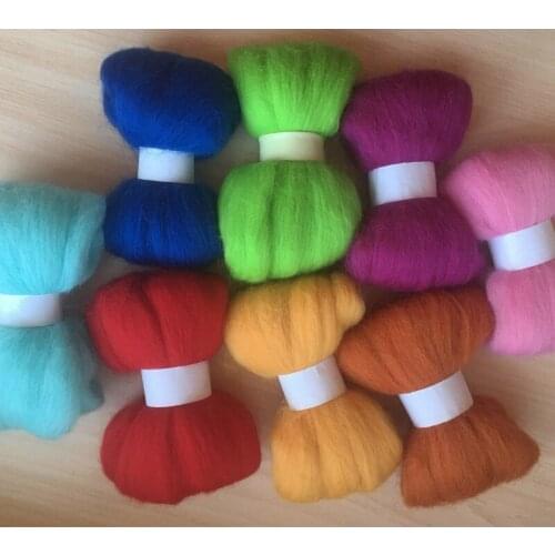 WFPFBEC DIY handmade wool felt poke fun eight colour 10g/8pcs/lot free shipping 80g