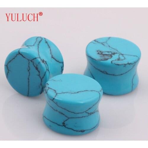 YULUCH 2018 Natural blue stone drum one stone 5-16mm more specifications puncture fashion personality lovers ear jewelry gifts