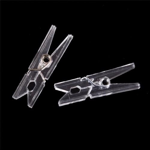 20pcs 25m Mini Spring Clear Transparent Clips Clothes Photo Paper Peg Pin Clothespin Craft Clips Party Home Decoration
