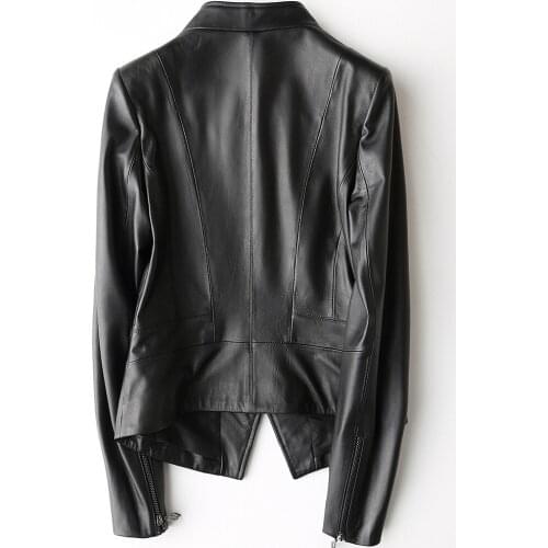 AYUSNUE Real Genuine Leather Jacket Women Sheepskin Coat Slim Fit Spring Autumn Short Motorcycle Jacket Women 226 KJ3064