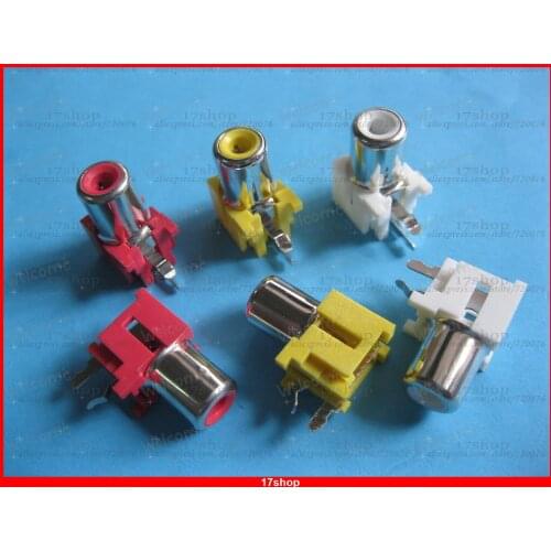 120 pcs AV Pin Jack RCA Female 3 Color Audio Video AV Socket Connector AV-8.4-5