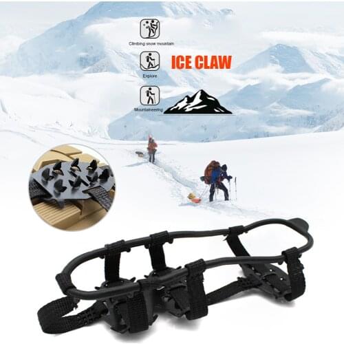 2pcs 24 Teeth Ice Gripper Anti-Slip Shoes Spike Grips Cleats Winter Outdoor Climbing Snow Over Shoes Covers Crampons Black