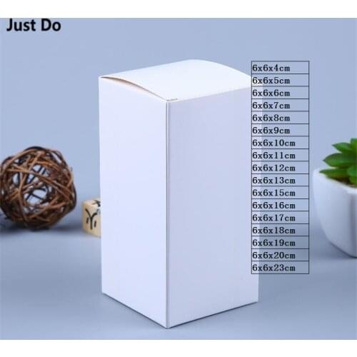 6X6X8cm white paper box Blank Paper Box for Cosmetic Packing Box Valves Tubes Craft Candle Gift Packaging Boxes